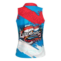 Luxembourg Flag Women Sleeveless Polo Shirt with Colorful Graffiti Street Art Design - Wonder Print Shop
