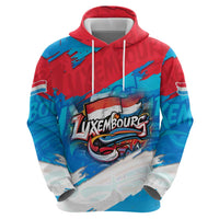 Luxembourg Flag Zip Hoodie with Colorful Graffiti Street Art Design - Wonder Print Shop