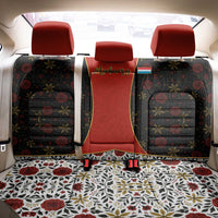 Luxembourg Back Car Seat Cover with Floral Folk Embroidery and Red Black Pattern Design