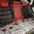 Luxembourg Back Car Seat Cover with Floral Folk Embroidery and Red Black Pattern Design
