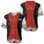 Luxembourg Baseball Jersey with Floral Folk Embroidery and Red Black Pattern Design