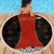 Luxembourg Beach Blanket with Floral Folk Embroidery and Red Black Pattern Design