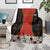 Luxembourg Blanket with Floral Folk Embroidery and Red Black Pattern Design