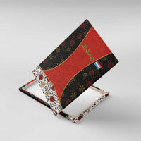 Luxembourg Canvas Wall Art with Floral Folk Embroidery and Red Black Pattern Design