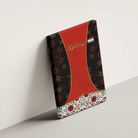 Luxembourg Canvas Wall Art with Floral Folk Embroidery and Red Black Pattern Design