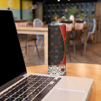 Luxembourg Skinny Tumbler with Floral Folk Embroidery and Red Black Pattern Design