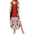 Luxembourg Summer Maxi Dress with Floral Folk Embroidery and Red Black Pattern Design