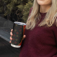 Luxembourg Tumbler Cup with Floral Folk Embroidery and Red Black Pattern Design