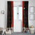 Luxembourg Window Curtain with Floral Folk Embroidery and Red Black Pattern Design