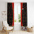 Luxembourg Window Curtain with Floral Folk Embroidery and Red Black Pattern Design