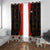 Luxembourg Window Curtain with Floral Folk Embroidery and Red Black Pattern Design