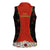 Luxembourg Women Sleeveless Polo Shirt with Floral Folk Embroidery and Red Black Pattern Design