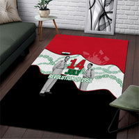 Iraq 14 July Revolution 1958 Area Rug Abdul Karim Qasim Broken Chains Rising Fists