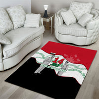 Iraq 14 July Revolution 1958 Area Rug Abdul Karim Qasim Broken Chains Rising Fists