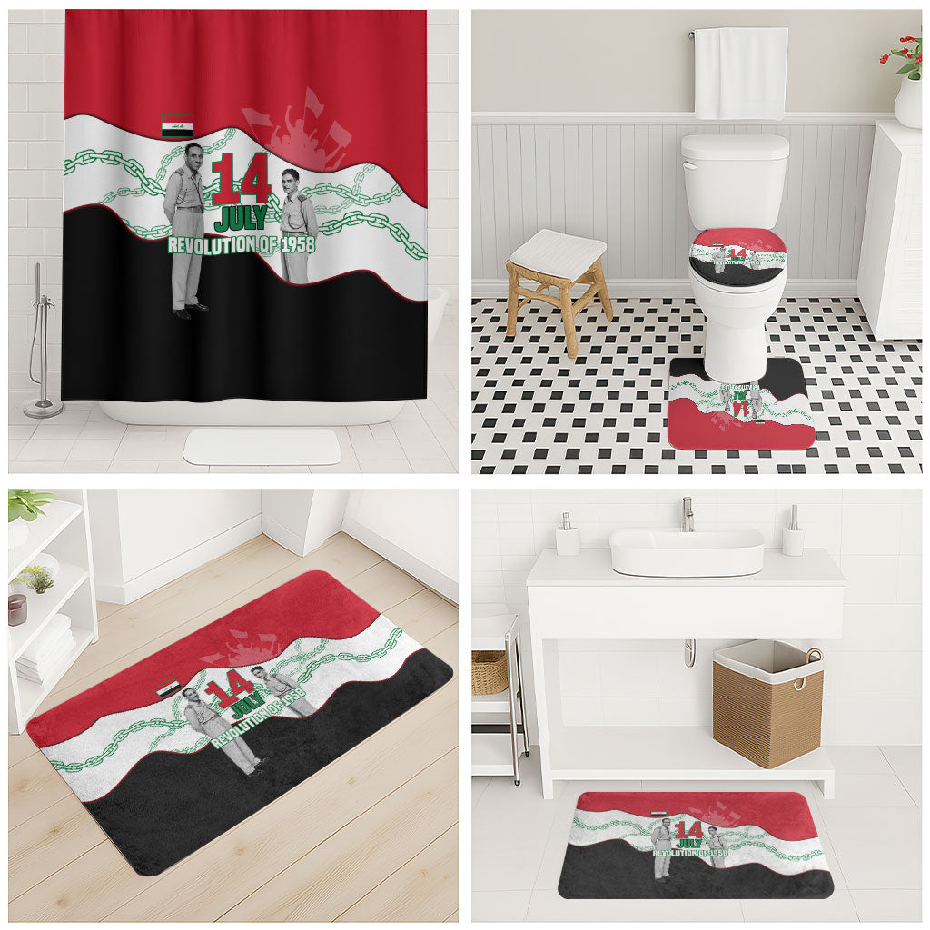 Iraq 14 July Revolution 1958 Bathroom Set Abdul Karim Qasim Broken Chains Rising Fists