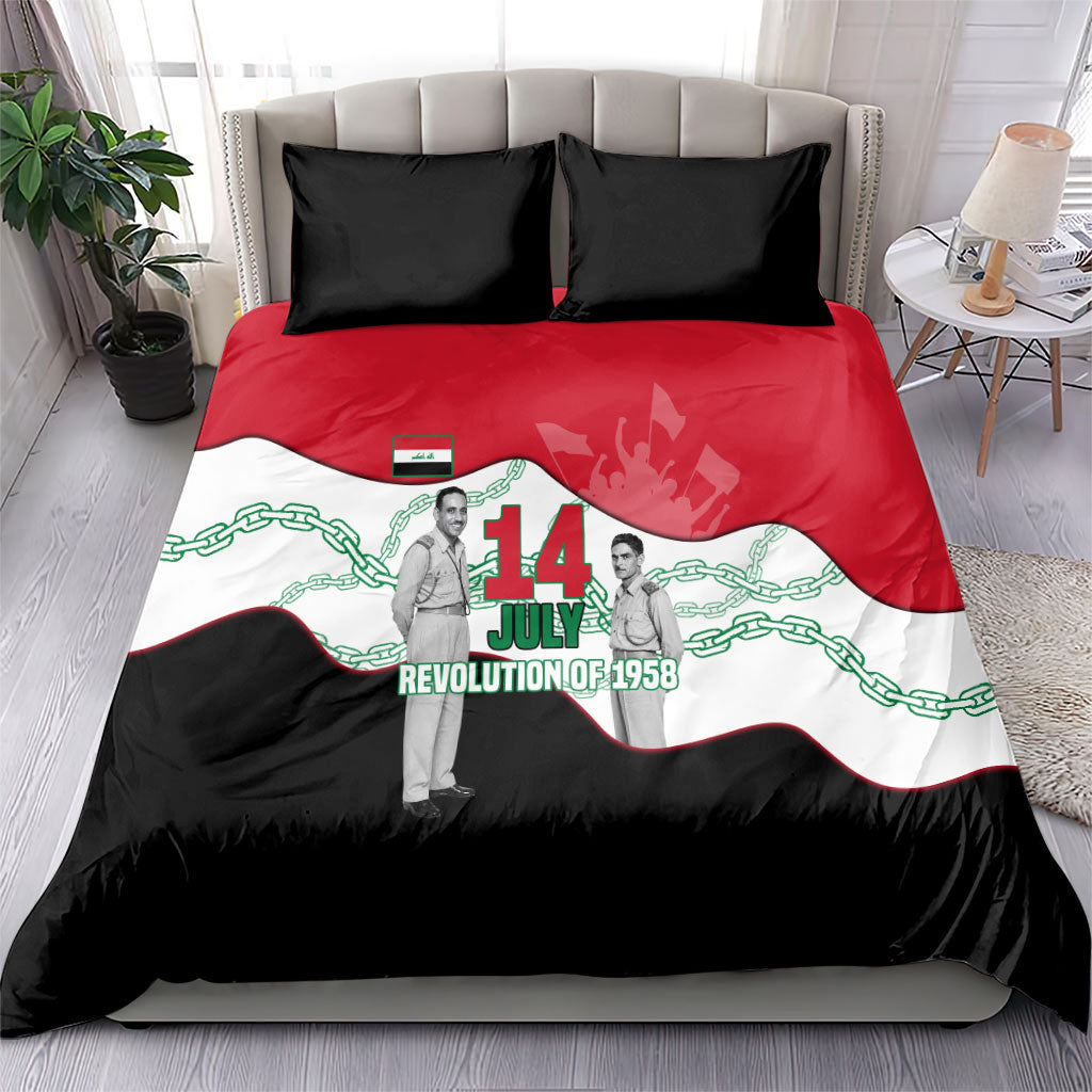 Iraq 14 July Revolution 1958 Bedding Set Abdul Karim Qasim Broken Chains Rising Fists