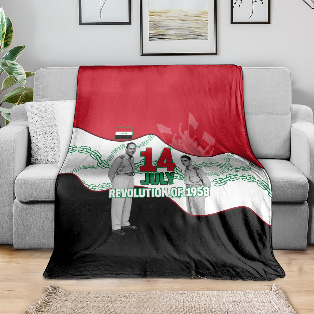 Iraq 14 July Revolution 1958 Blanket Abdul Karim Qasim Broken Chains Rising Fists