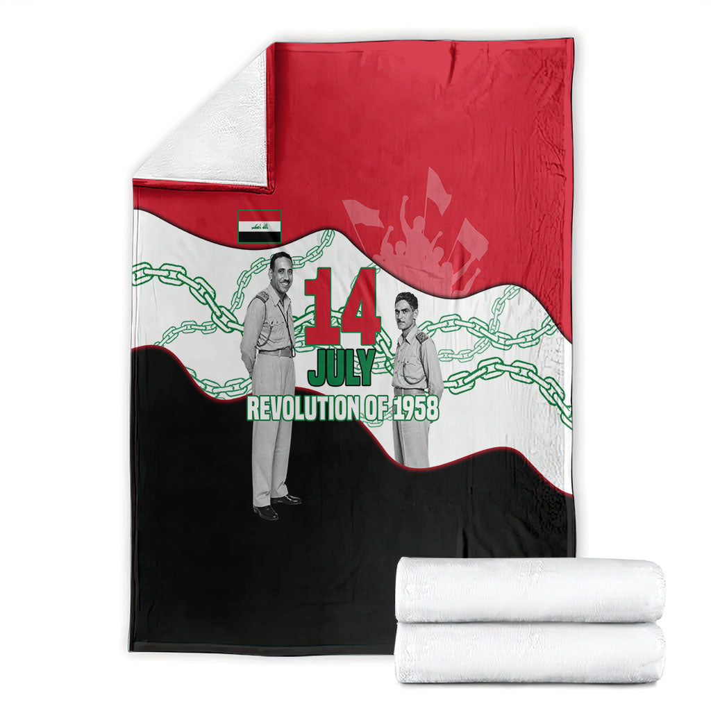 Iraq 14 July Revolution 1958 Blanket Abdul Karim Qasim Broken Chains Rising Fists