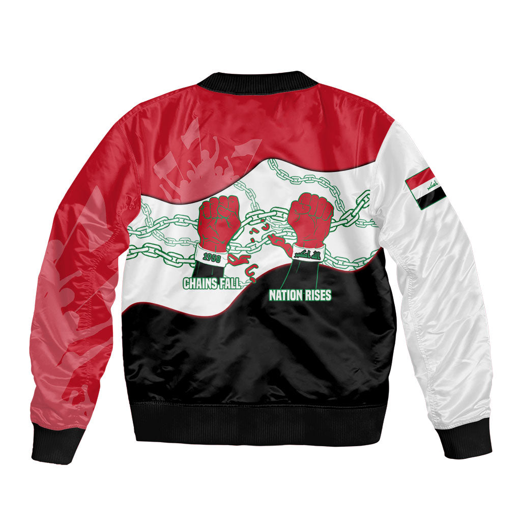 Iraq 14 July Revolution 1958 Bomber Jacket Abdul Karim Qasim Broken Chains Rising Fists