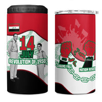 Iraq 14 July Revolution 1958 4 in 1 Can Cooler Tumbler Abdul Karim Qasim Broken Chains Rising Fists