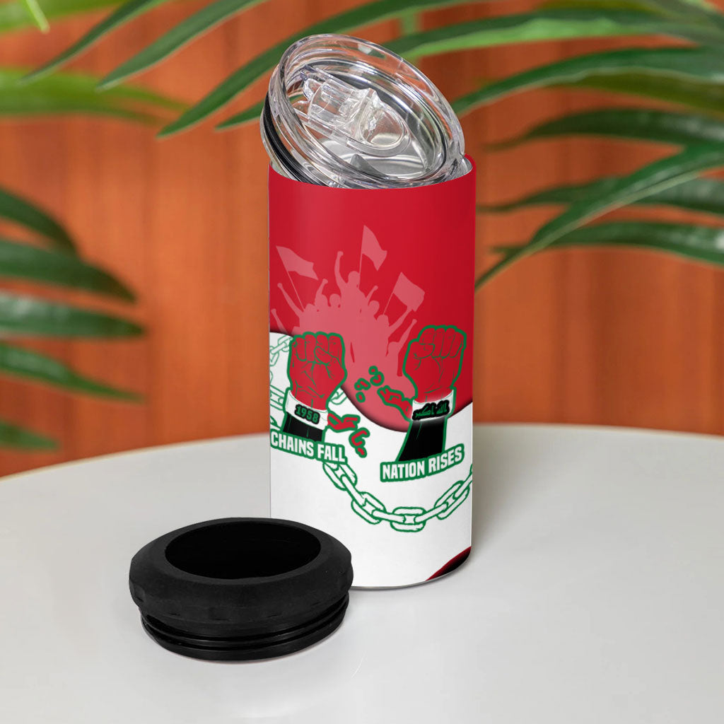 Iraq 14 July Revolution 1958 4 in 1 Can Cooler Tumbler Abdul Karim Qasim Broken Chains Rising Fists