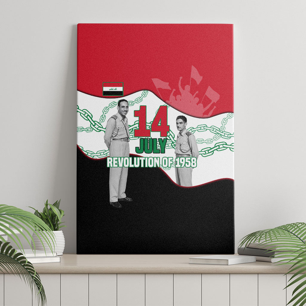 Iraq 14 July Revolution 1958 Canvas Wall Art Abdul Karim Qasim Broken Chains Rising Fists