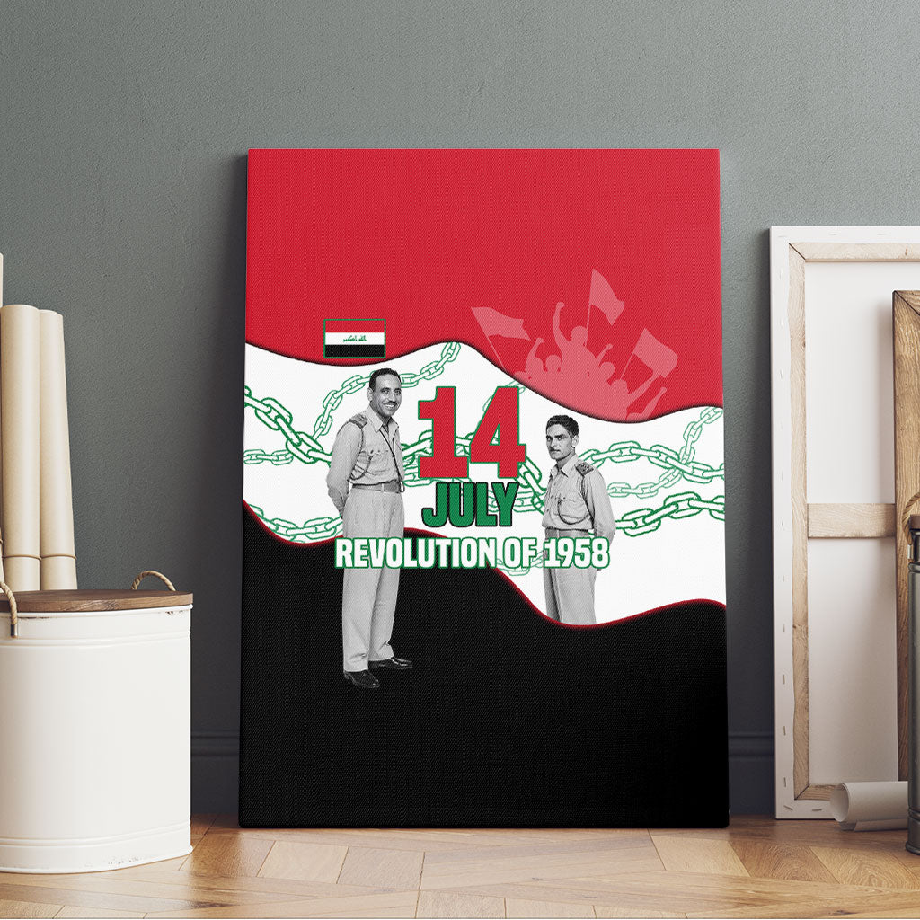 Iraq 14 July Revolution 1958 Canvas Wall Art Abdul Karim Qasim Broken Chains Rising Fists