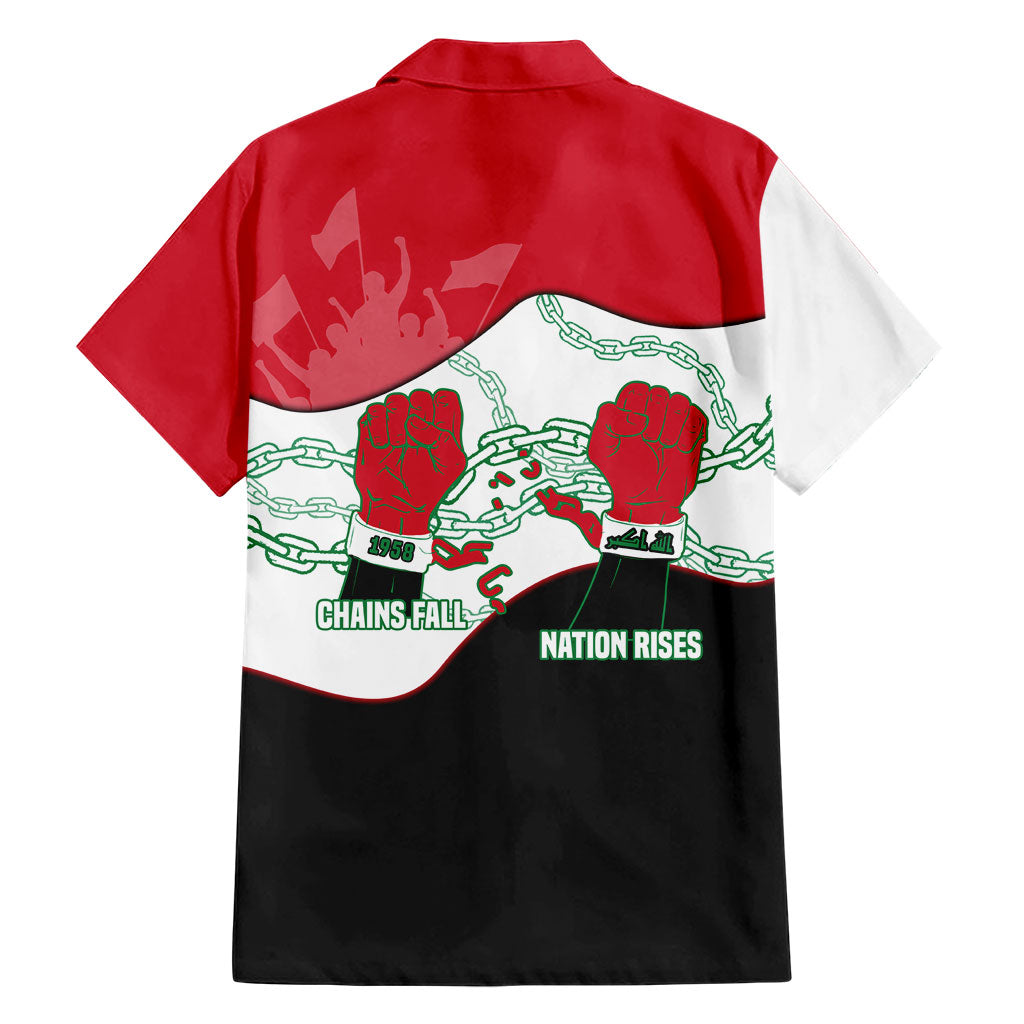 Iraq 14 July Revolution 1958 Hawaiian Shirt Abdul Karim Qasim Broken Chains Rising Fists