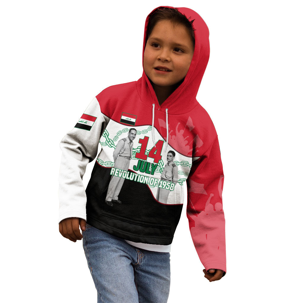 Iraq 14 July Revolution 1958 Kid Hoodie Abdul Karim Qasim Broken Chains Rising Fists