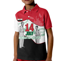Iraq 14 July Revolution 1958 Kid Polo Shirt Abdul Karim Qasim Broken Chains Rising Fists