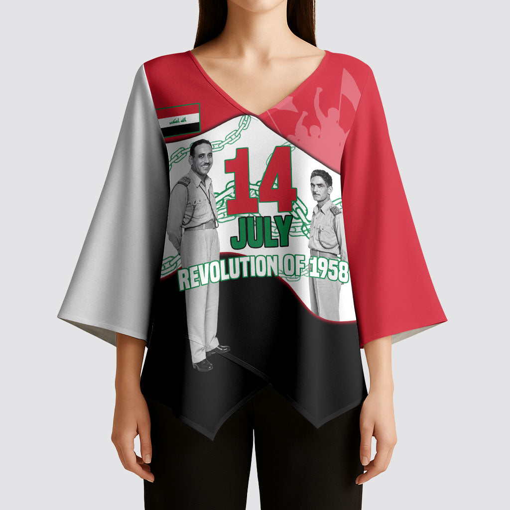 Iraq 14 July Revolution 1958 Kimono Sleeve Blouse Abdul Karim Qasim Broken Chains Rising Fists
