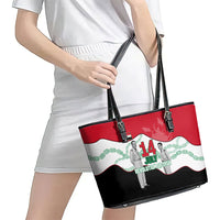 Iraq 14 July Revolution 1958 Leather Tote Bag Abdul Karim Qasim Broken Chains Rising Fists