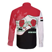 Iraq 14 July Revolution 1958 Long Sleeve Button Shirt Abdul Karim Qasim Broken Chains Rising Fists
