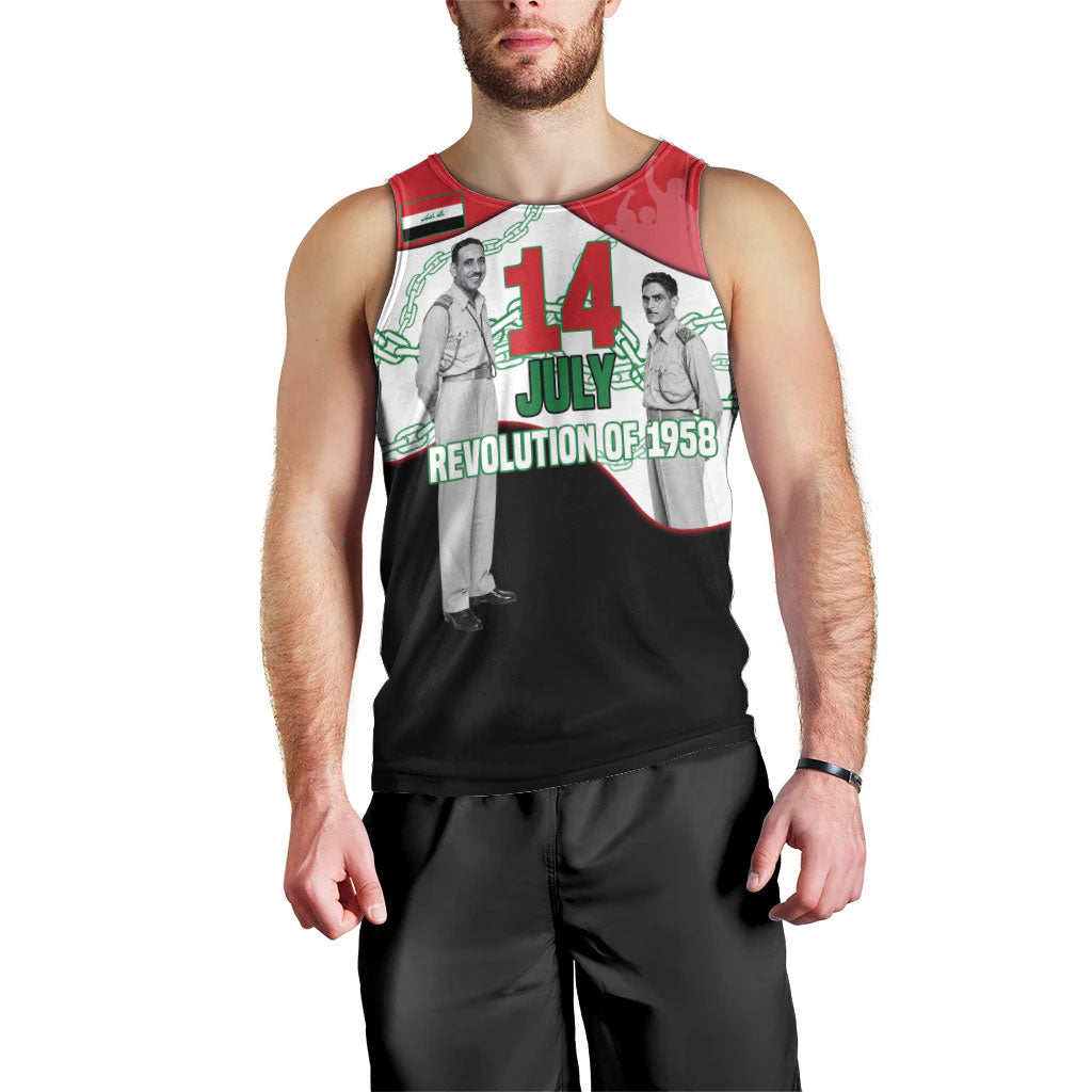 Iraq 14 July Revolution 1958 Men Tank Top Abdul Karim Qasim Broken Chains Rising Fists