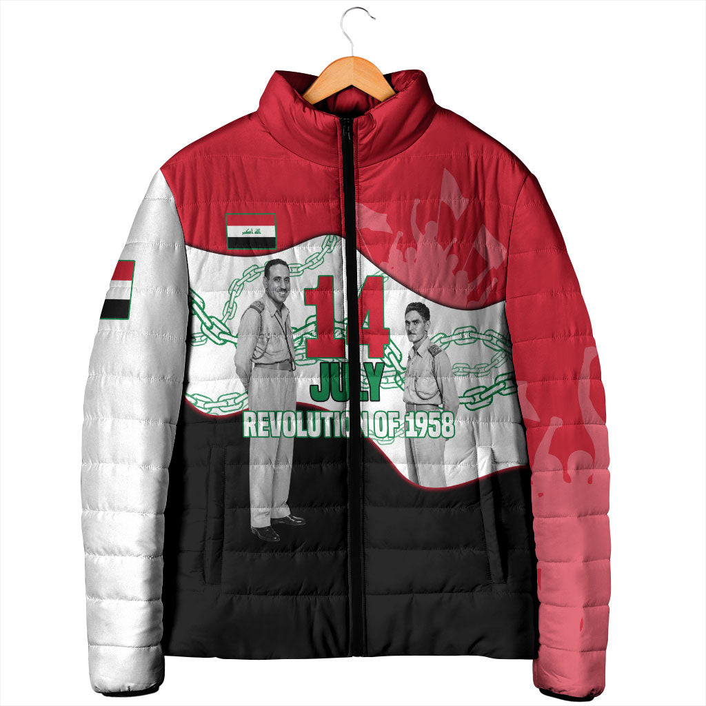Iraq 14 July Revolution 1958 Padded Jacket Abdul Karim Qasim Broken Chains Rising Fists