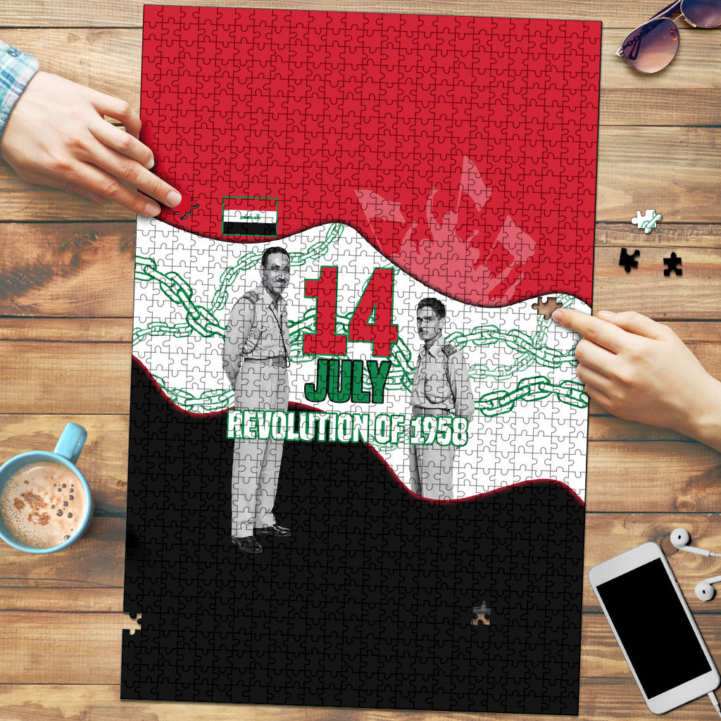Iraq 14 July Revolution 1958 Puzzle Abdul Karim Qasim Broken Chains Rising Fists