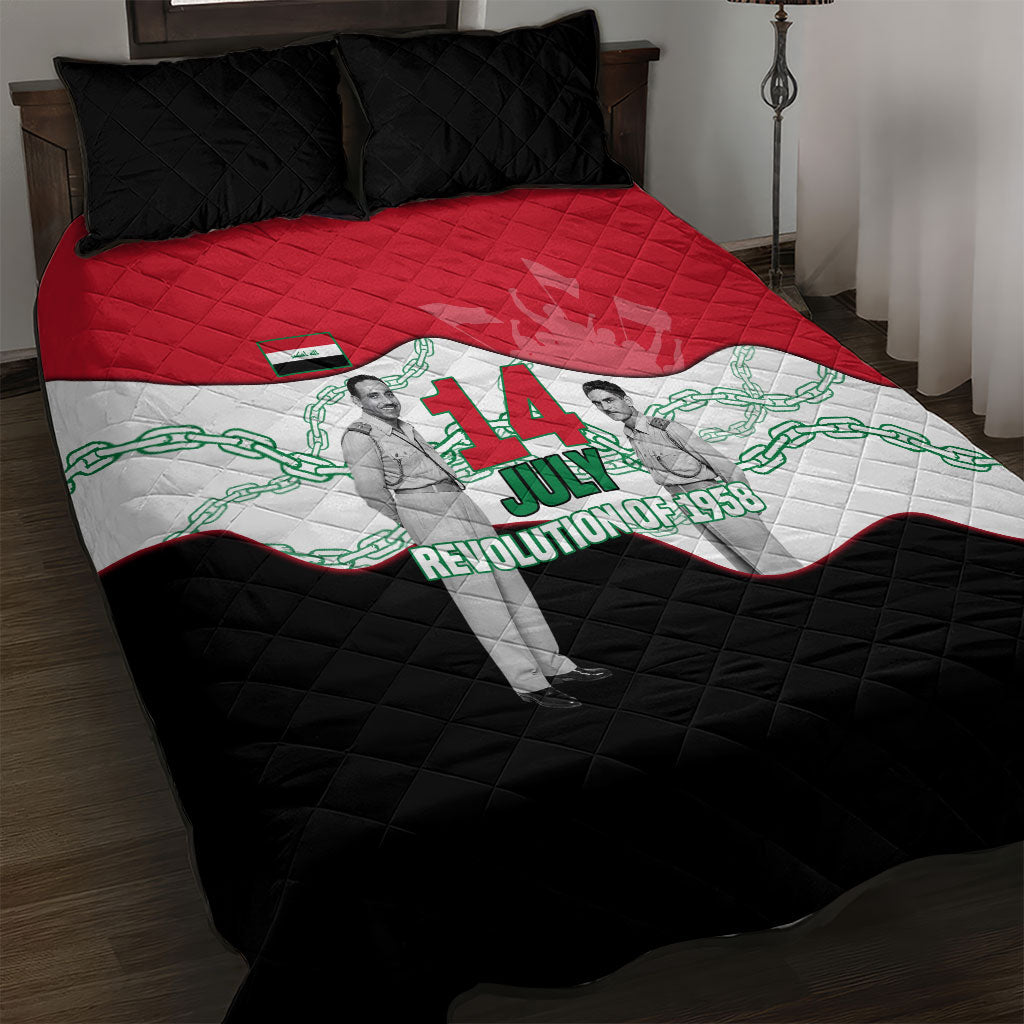 Iraq 14 July Revolution 1958 Quilt Bed Set Abdul Karim Qasim Broken Chains Rising Fists