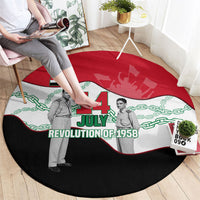 Iraq 14 July Revolution 1958 Round Carpet Abdul Karim Qasim Broken Chains Rising Fists
