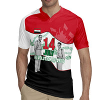 Iraq 14 July Revolution 1958 Rugby Jersey Abdul Karim Qasim Broken Chains Rising Fists