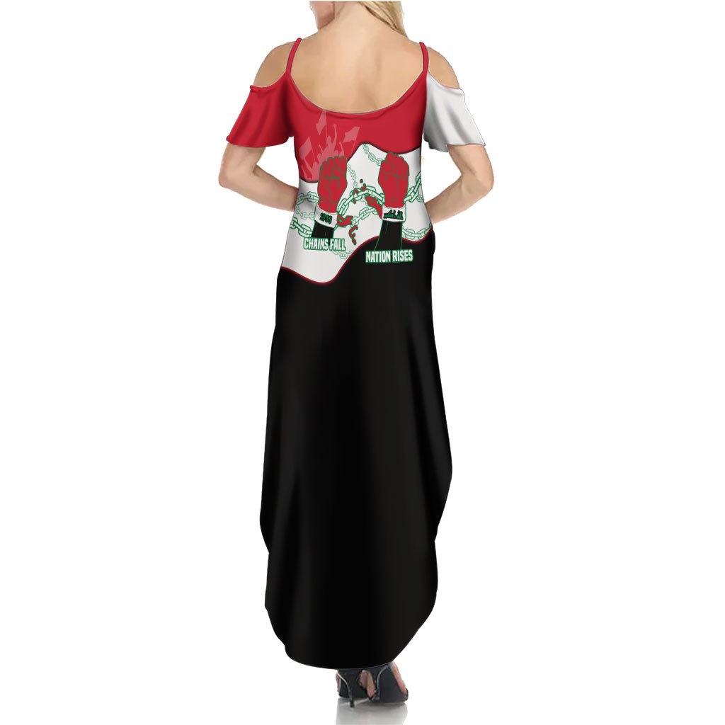 Iraq 14 July Revolution 1958 Summer Maxi Dress Abdul Karim Qasim Broken Chains Rising Fists