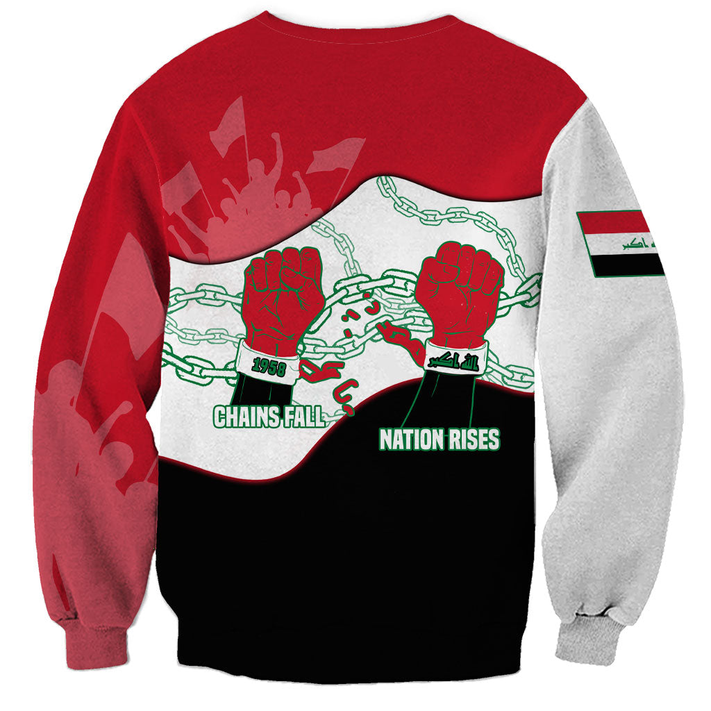 Iraq 14 July Revolution 1958 Sweatshirt Abdul Karim Qasim Broken Chains Rising Fists