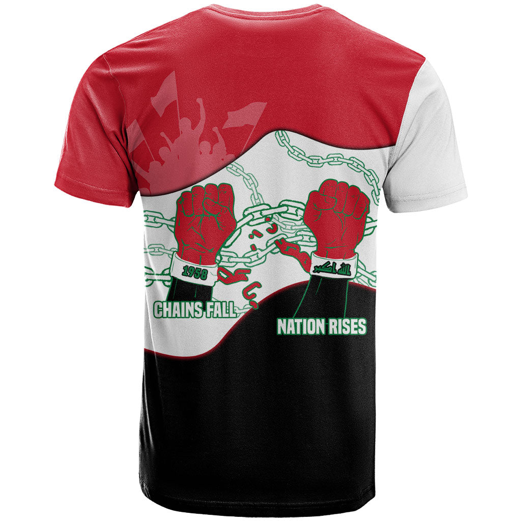 Iraq 14 July Revolution 1958 T Shirt Abdul Karim Qasim Broken Chains Rising Fists