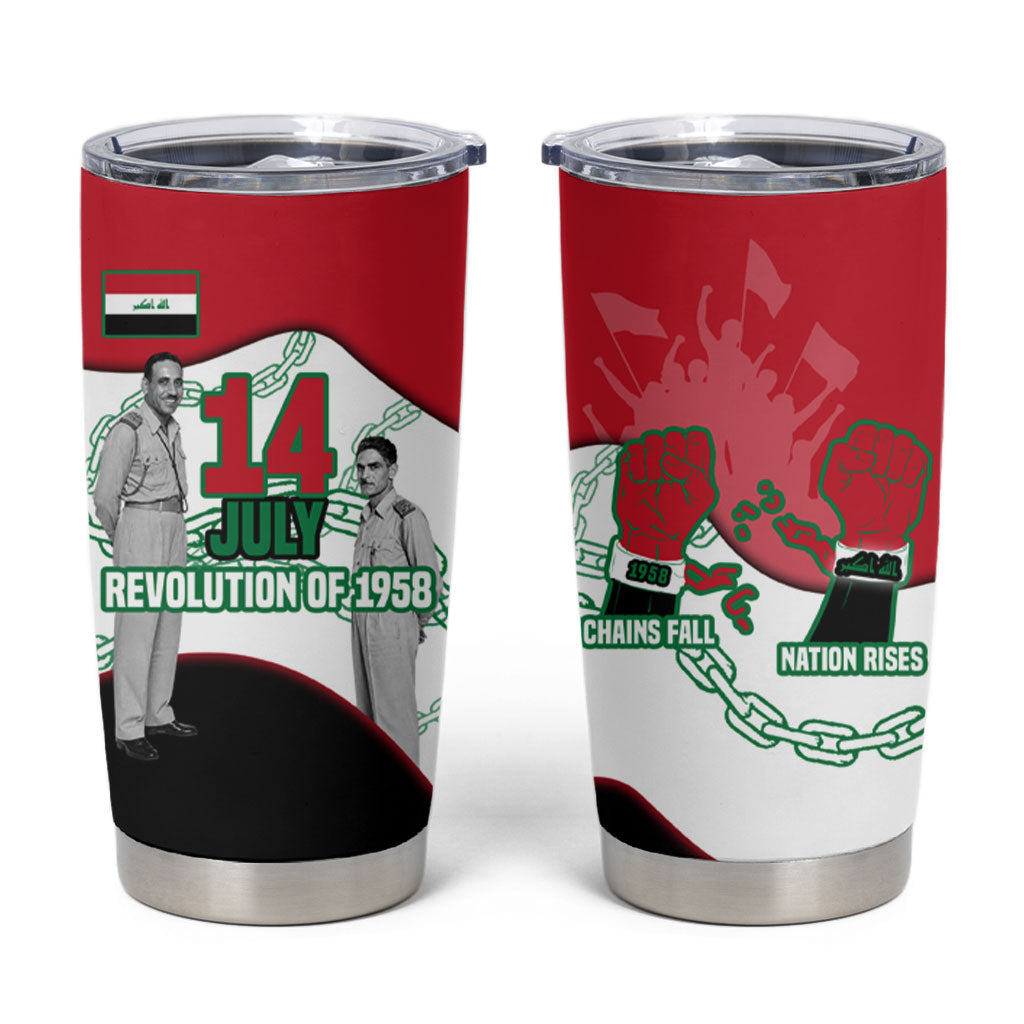 Iraq 14 July Revolution 1958 Tumbler Cup Abdul Karim Qasim Broken Chains Rising Fists