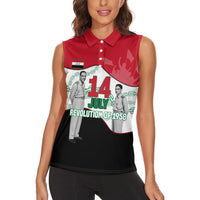 Iraq 14 July Revolution 1958 Women Sleeveless Polo Shirt Abdul Karim Qasim Broken Chains Rising Fists
