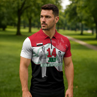 Iraq 14 July Revolution 1958 Zipper Polo Shirt Abdul Karim Qasim Broken Chains Rising Fists
