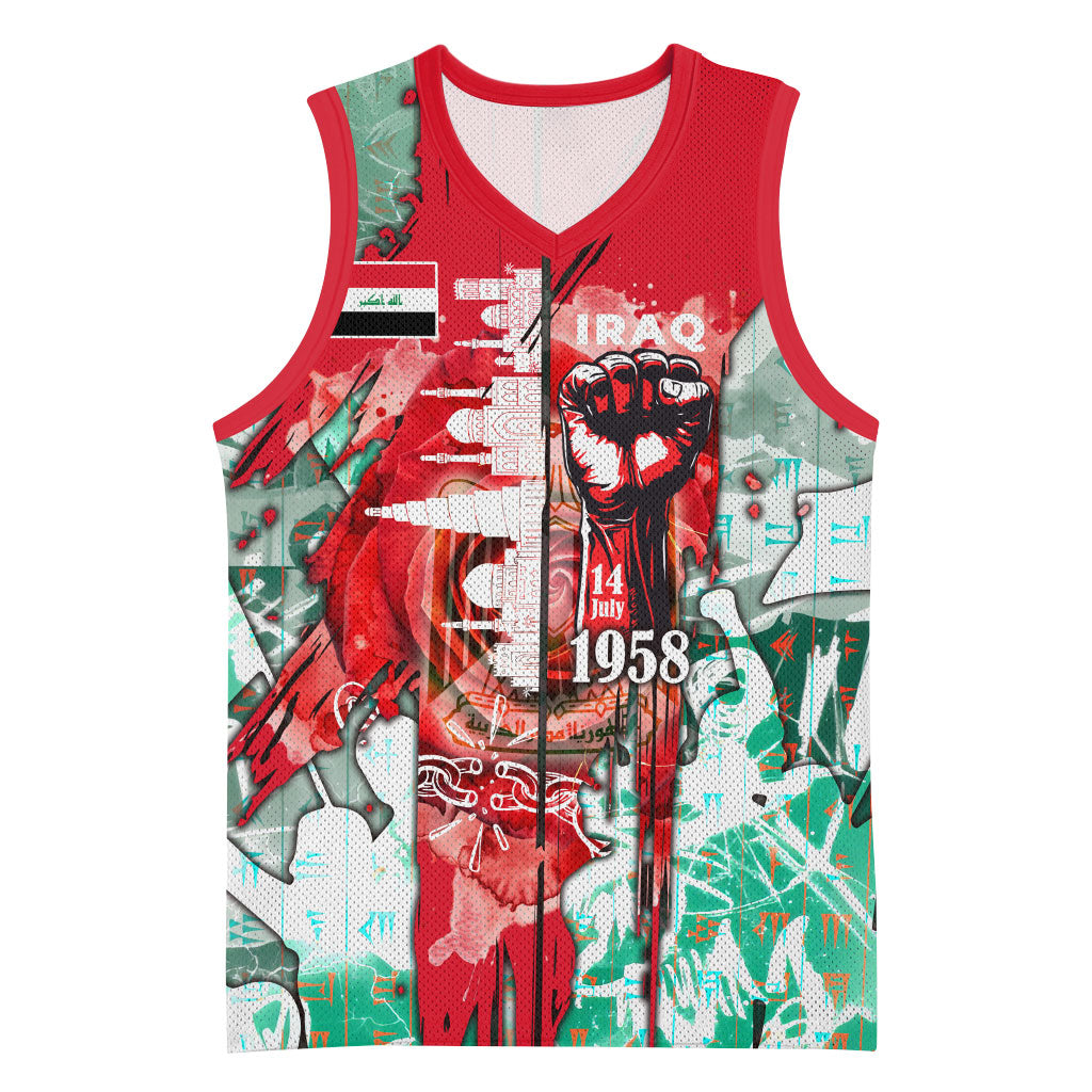 Iraq Revolution Basketball Jersey Eagle Of Saladin Iraqi Patriotism