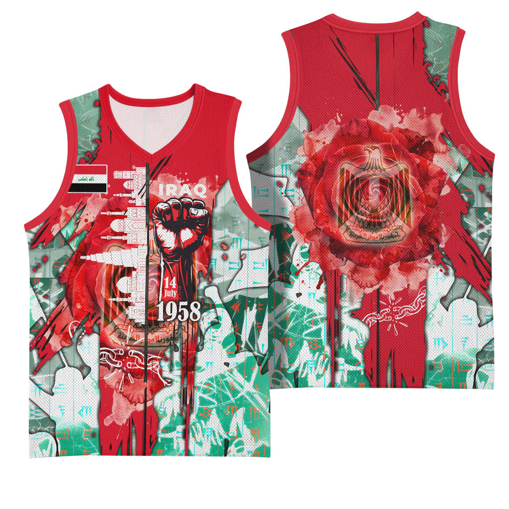 Iraq Revolution Basketball Jersey Eagle Of Saladin Iraqi Patriotism