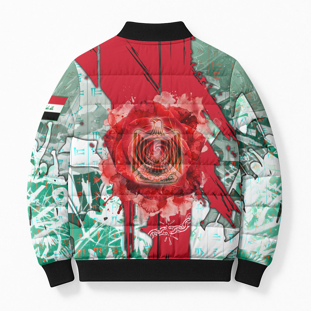 Iraq Revolution Bomber Puffer Jacket Eagle Of Saladin Iraqi Patriotism
