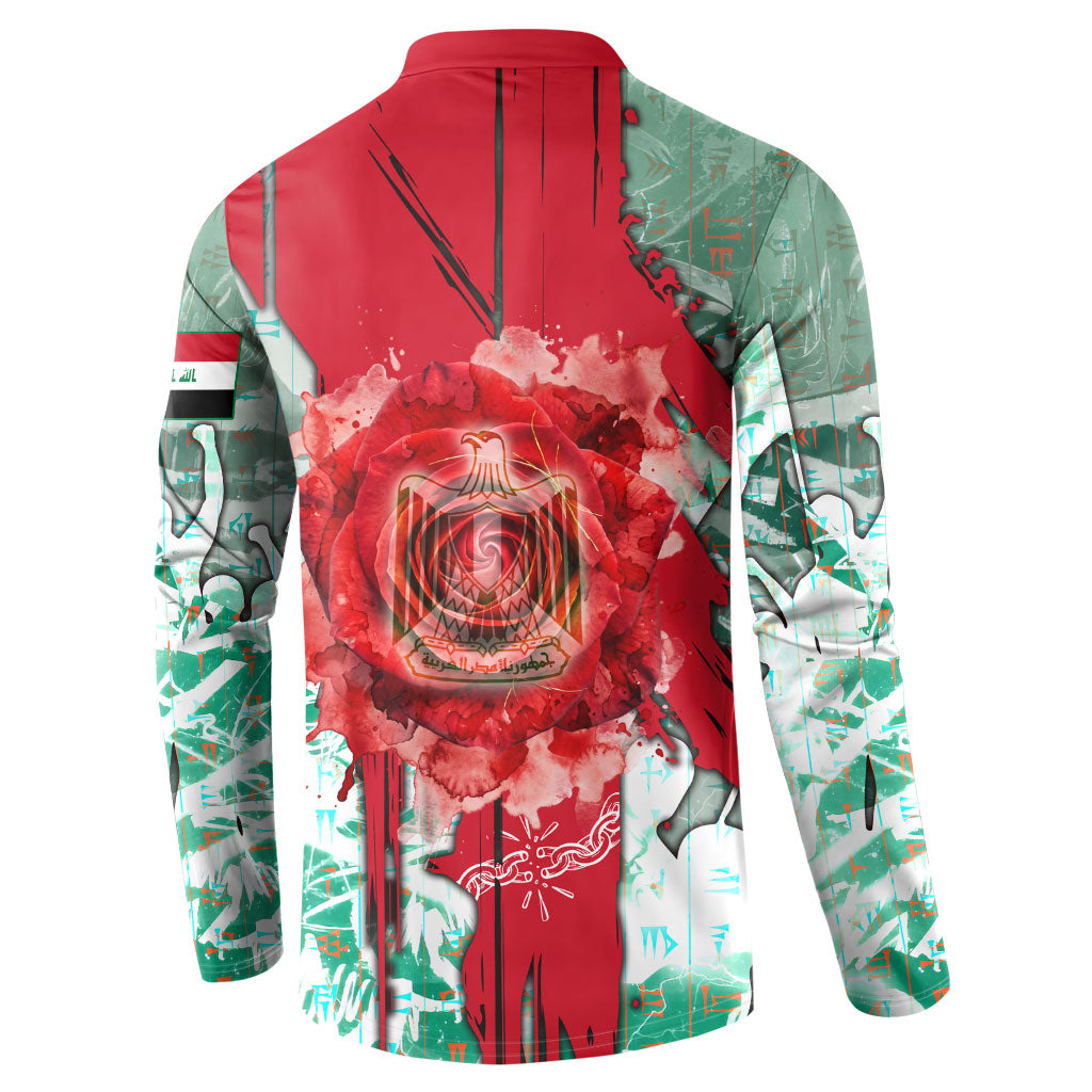Iraq Revolution Button Sweatshirt Eagle Of Saladin Iraqi Patriotism