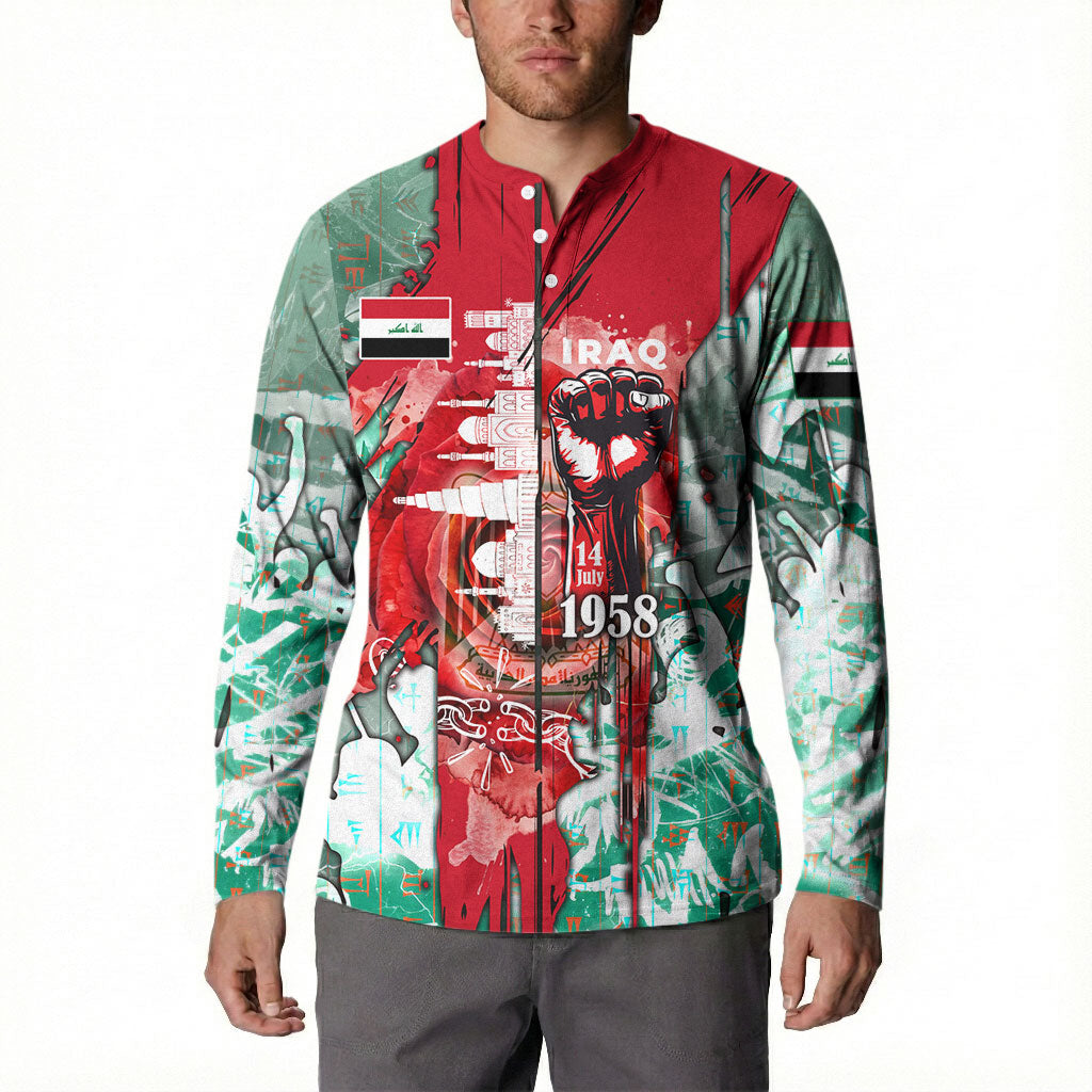 Iraq Revolution Button Sweatshirt Eagle Of Saladin Iraqi Patriotism